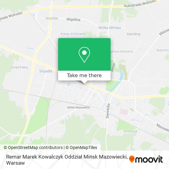 Remar Marek Kowalczyk Oddział Mińsk Mazowiecki map