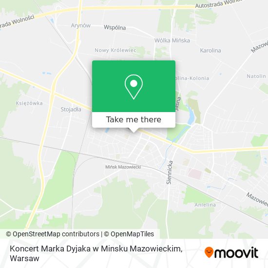 Koncert Marka Dyjaka w Minsku Mazowieckim map