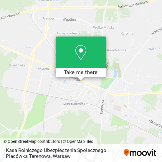 Kasa Rolniczego Ubezpieczenia Społecznego. Placówka Terenowa map