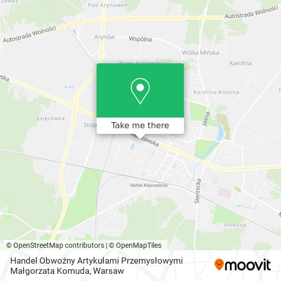 Handel Obwoźny Artykułami Przemysłowymi Małgorzata Komuda map