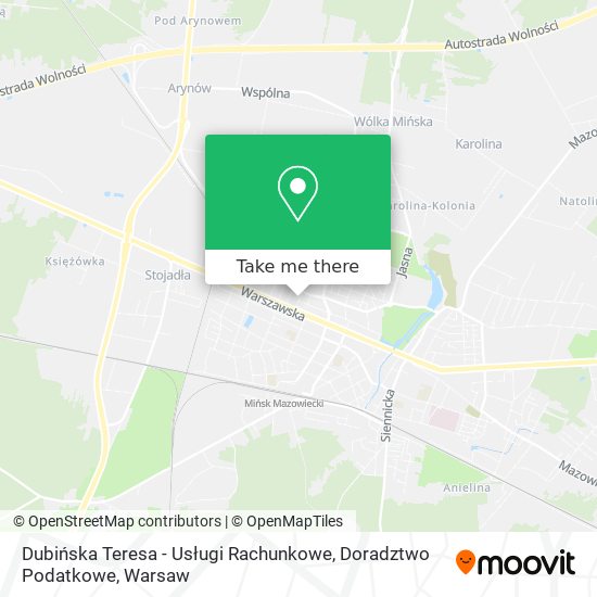 Dubińska Teresa - Usługi Rachunkowe, Doradztwo Podatkowe map