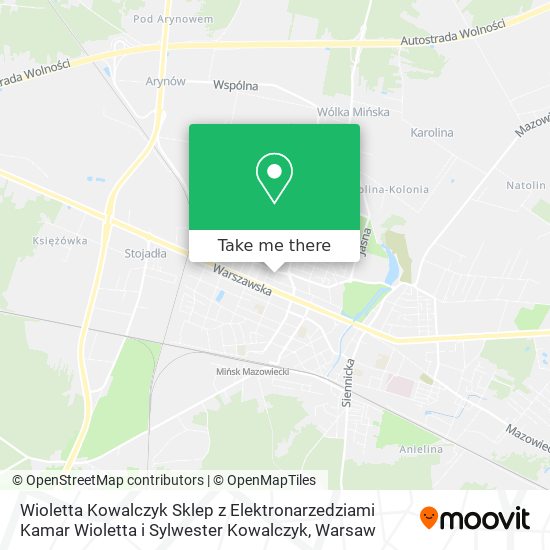 Wioletta Kowalczyk Sklep z Elektronarzedziami Kamar Wioletta i Sylwester Kowalczyk map