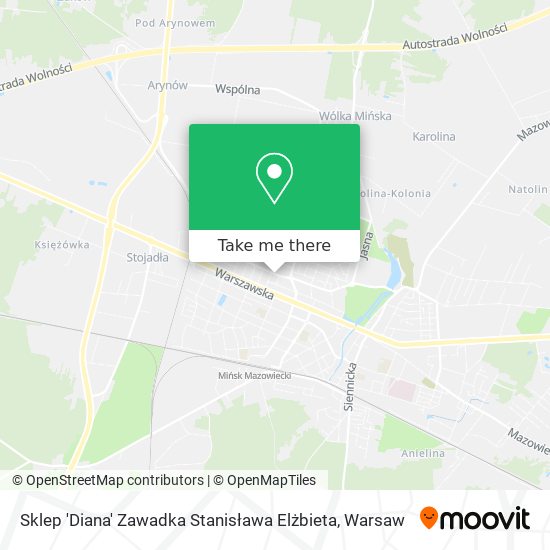 Sklep 'Diana' Zawadka Stanisława Elżbieta map