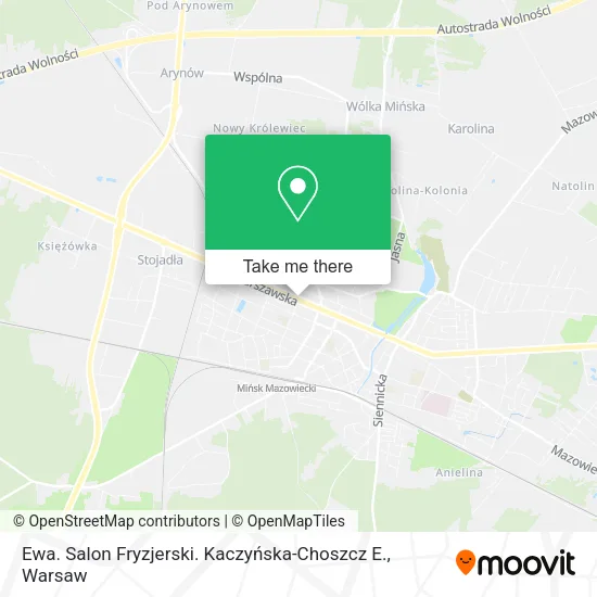 Карта Ewa. Salon Fryzjerski. Kaczyńska-Choszcz E.