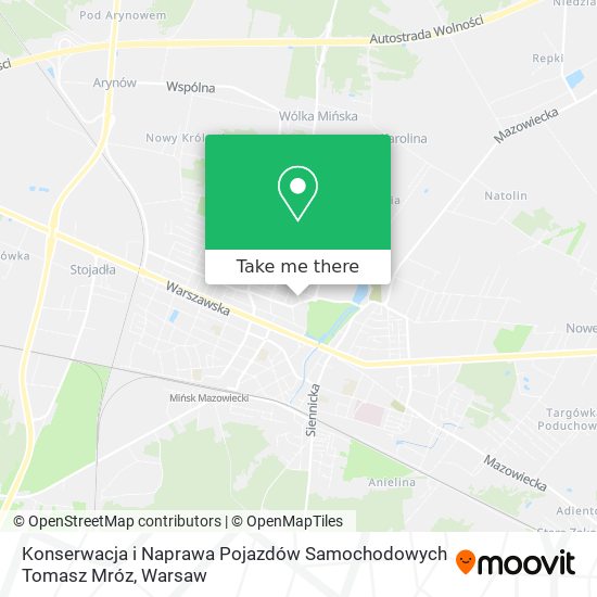 Konserwacja i Naprawa Pojazdów Samochodowych Tomasz Mróz map