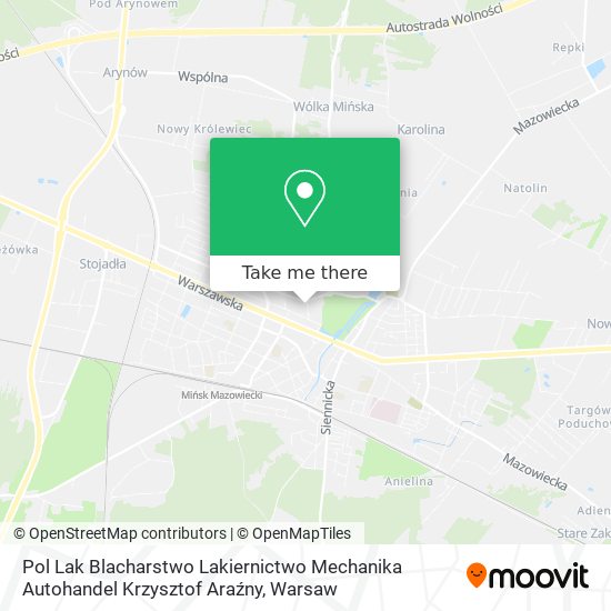 Pol Lak Blacharstwo Lakiernictwo Mechanika Autohandel Krzysztof Araźny map