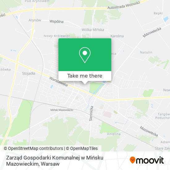 Zarząd Gospodarki Komunalnej w Mińsku Mazowieckim map