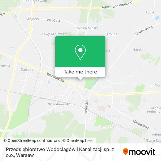 Карта Przedsiębiorstwo Wodociągów i Kanalizacji sp. z o.o.