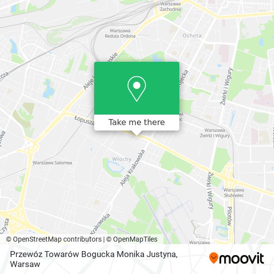 Przewóz Towarów Bogucka Monika Justyna map