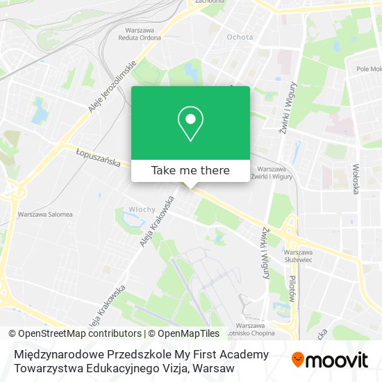 Międzynarodowe Przedszkole My First Academy Towarzystwa Edukacyjnego Vizja map