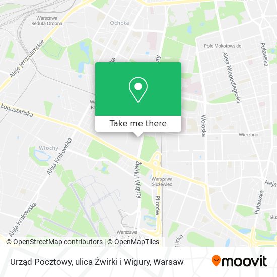 Urząd Pocztowy, ulica Żwirki i Wigury map