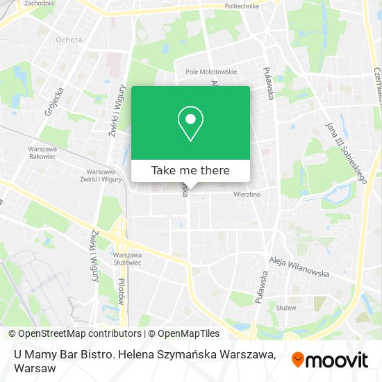 Карта U Mamy Bar Bistro. Helena Szymańska Warszawa