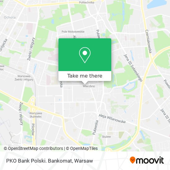 PKO Bank Polski. Bankomat map