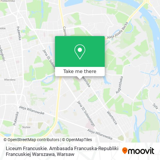 Liceum Francuskie. Ambasada Francuska-Republiki Francuskiej Warszawa map