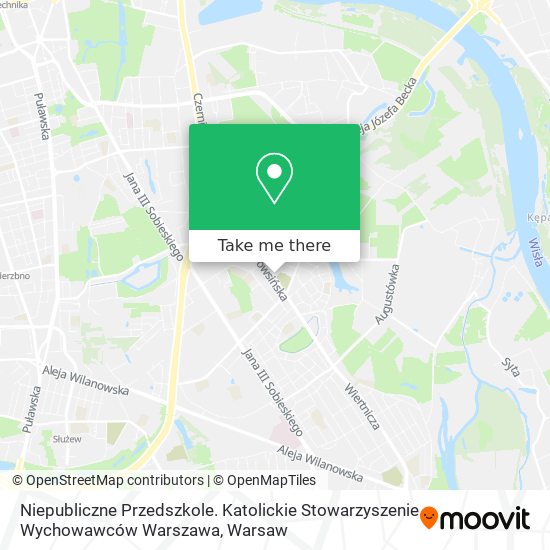 Карта Niepubliczne Przedszkole. Katolickie Stowarzyszenie Wychowawców Warszawa