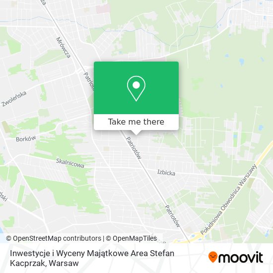 Карта Inwestycje i Wyceny Majątkowe Area Stefan Kacprzak