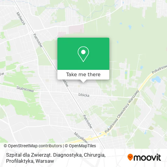 Карта Szpital dla Zwierząt. Diagnostyka, Chirurgia, Profilaktyka