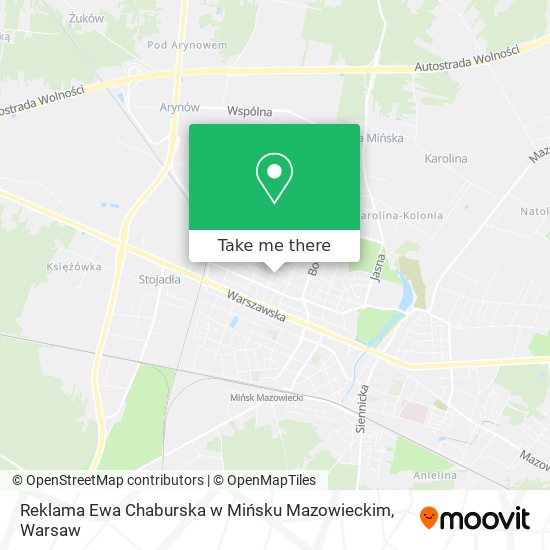 Reklama Ewa Chaburska w Mińsku Mazowieckim map