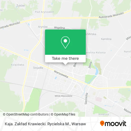 Kaja. Zakład Krawiecki. Rycielska M. map