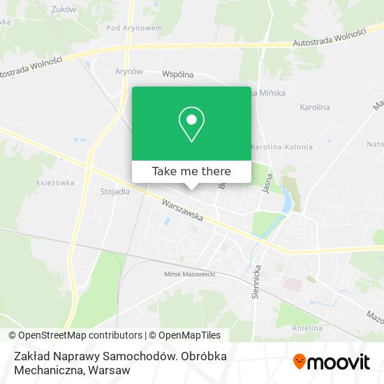 Zakład Naprawy Samochodów. Obróbka Mechaniczna map