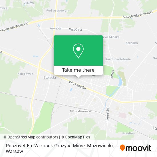 Paszovet Fh. Wrzosek Grażyna Mińsk Mazowiecki map