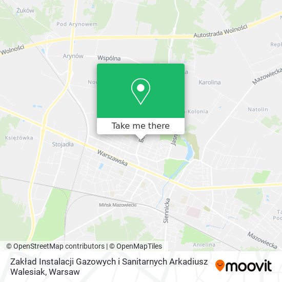 Zakład Instalacji Gazowych i Sanitarnych Arkadiusz Walesiak map