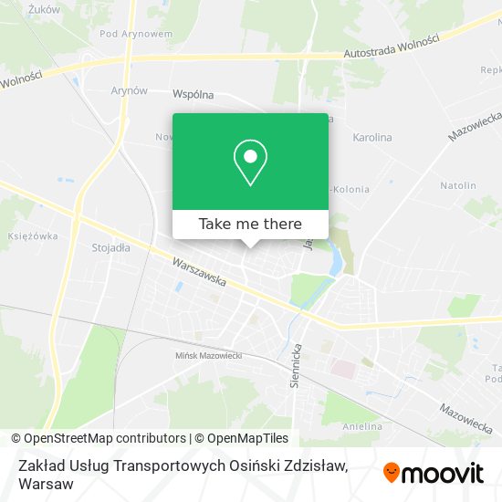 Карта Zakład Usług Transportowych Osiński Zdzisław