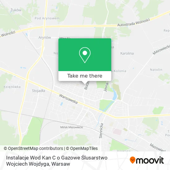 Instalacje Wod Kan C o Gazowe Ślusarstwo Wojciech Wojdyga map