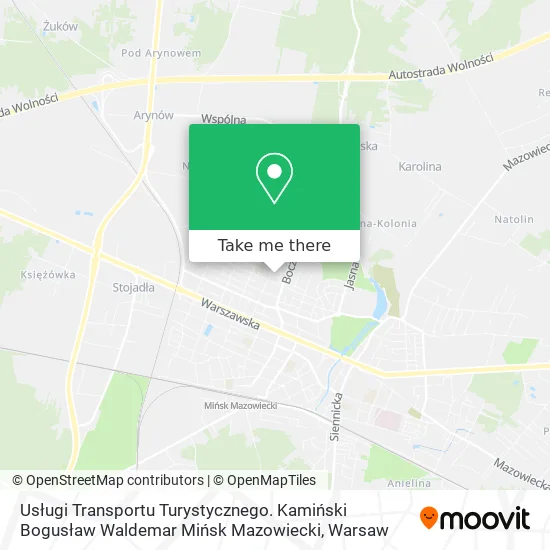 Usługi Transportu Turystycznego. Kamiński Bogusław Waldemar Mińsk Mazowiecki map