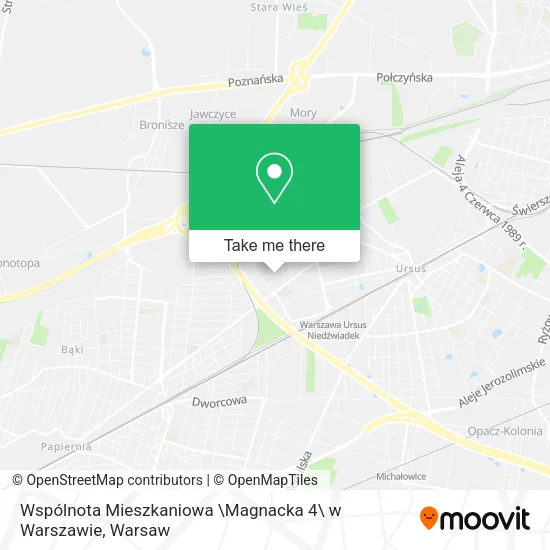 Карта Wspólnota Mieszkaniowa \Magnacka 4\ w Warszawie