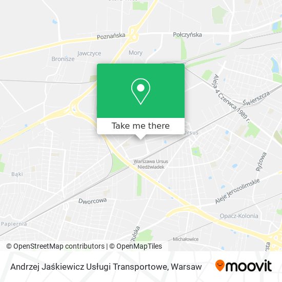 Andrzej Jaśkiewicz Usługi Transportowe map