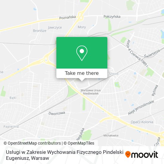 Usługi w Zakresie Wychowania Fizycznego Pindelski Eugeniusz map