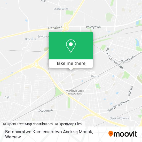 Карта Betoniarstwo Kamieniarstwo Andrzej Mosak