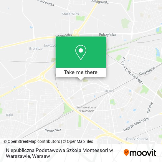 Niepubliczna Podstawowa Szkoła Montessori w Warszawie map