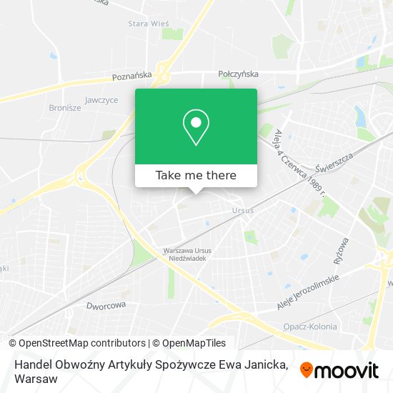 Handel Obwoźny Artykuły Spożywcze Ewa Janicka map