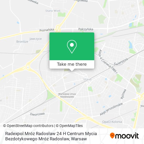 Карта Radexpol Mróz Radosław 24 H Centrum Mycia Bezdotykowego Mróz Radosław