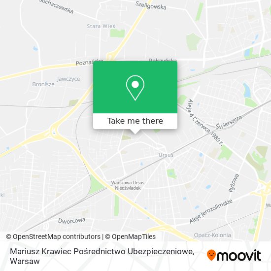 Mariusz Krawiec Pośrednictwo Ubezpieczeniowe map