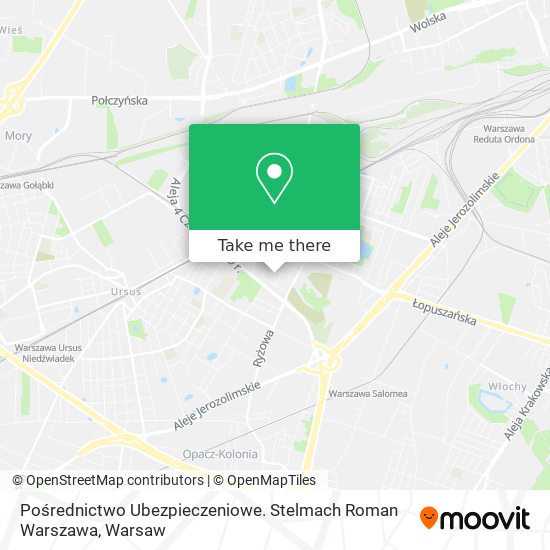 Pośrednictwo Ubezpieczeniowe. Stelmach Roman Warszawa map