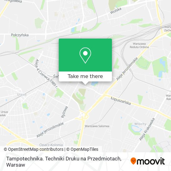 Карта Tampotechnika. Techniki Druku na Przedmiotach