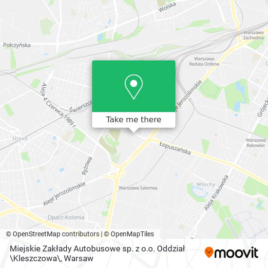 Miejskie Zakłady Autobusowe sp. z o.o. Oddział \Kleszczowa\ map