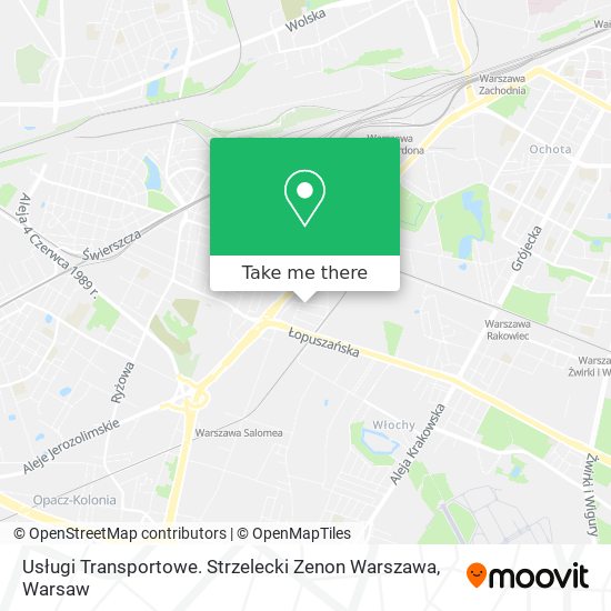 Карта Usługi Transportowe. Strzelecki Zenon Warszawa