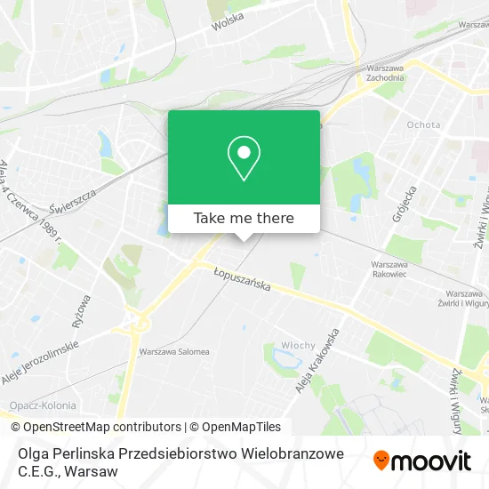 Карта Olga Perlinska Przedsiebiorstwo Wielobranzowe C.E.G.