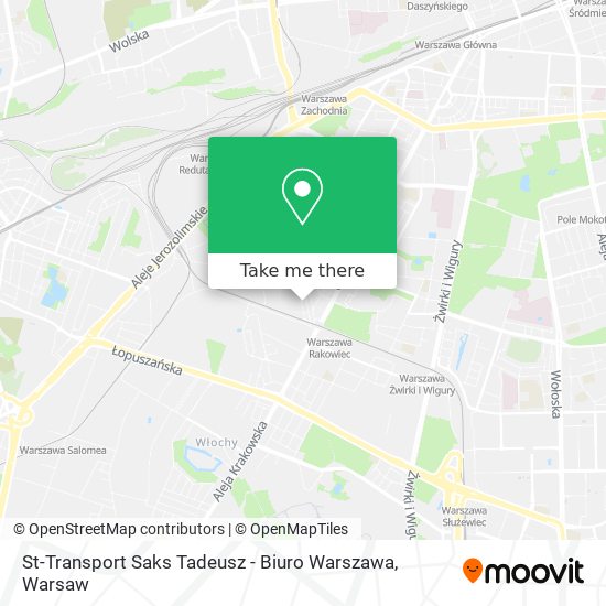 Карта St-Transport Saks Tadeusz - Biuro Warszawa