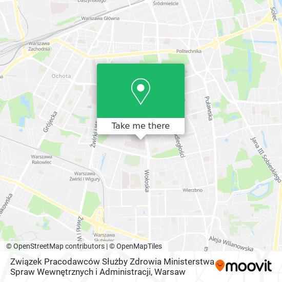 Związek Pracodawców Służby Zdrowia Ministerstwa Spraw Wewnętrznych i Administracji map