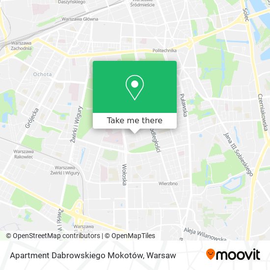 Apartment Dabrowskiego Mokotów map