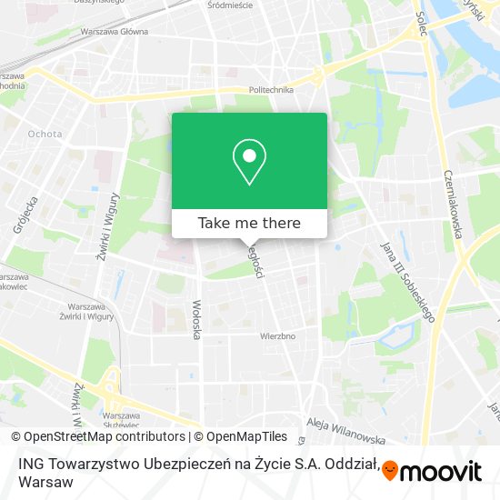 ING Towarzystwo Ubezpieczeń na Życie S.A. Oddział map