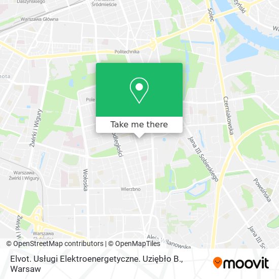 Elvot. Usługi Elektroenergetyczne. Uziębło B. map