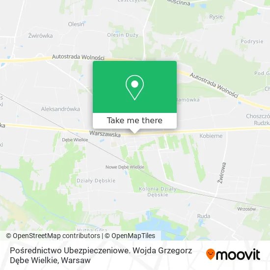 Pośrednictwo Ubezpieczeniowe. Wojda Grzegorz Dębe Wielkie map