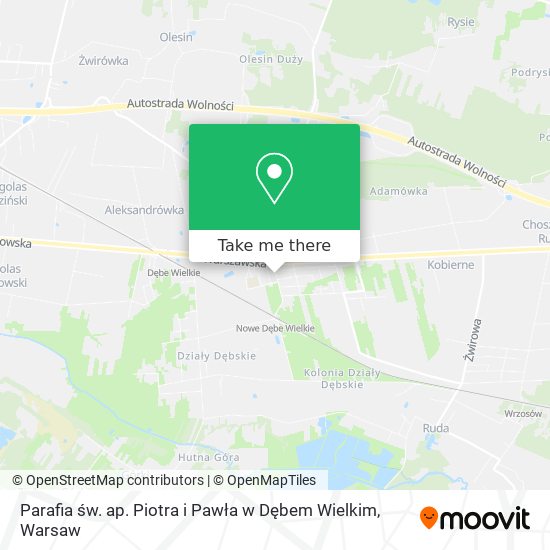 Parafia św. ap. Piotra i Pawła w Dębem Wielkim map