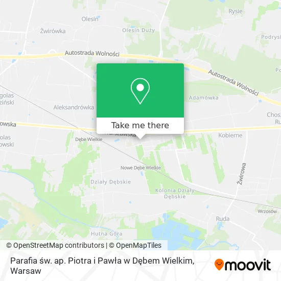 Parafia św. ap. Piotra i Pawła w Dębem Wielkim map